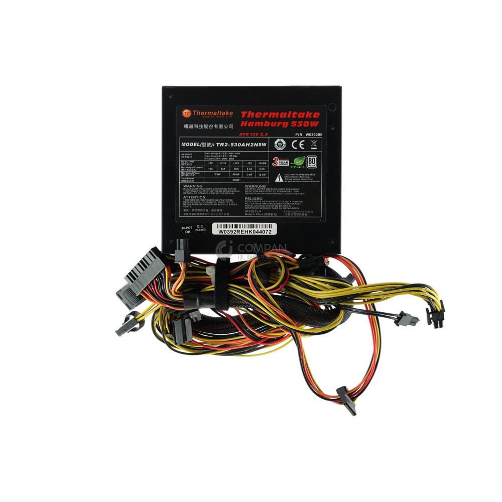 W0392RE THERMALTAKE 530W POWER SUPPLY 80 PLUS TR-530AH2NSW